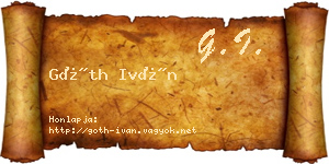 Góth Iván névjegykártya
