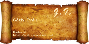 Góth Iván névjegykártya